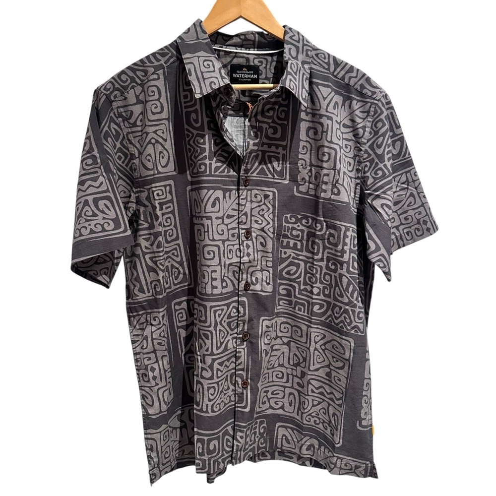 Quiksilver Waterman Short-Sleeve Shirt Geometric Pattern Size Medium NWT